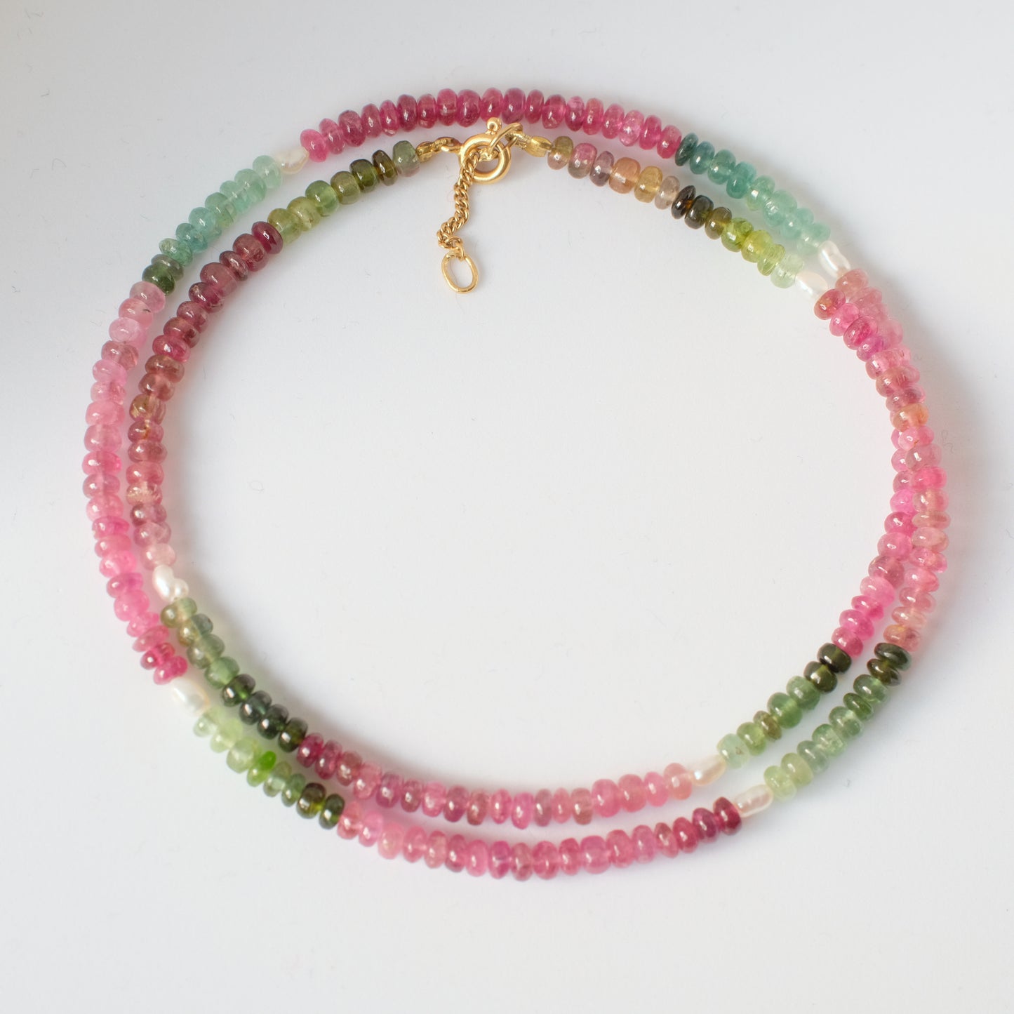 Watermelon tourmaline necklace