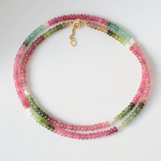 Watermelon tourmaline necklace