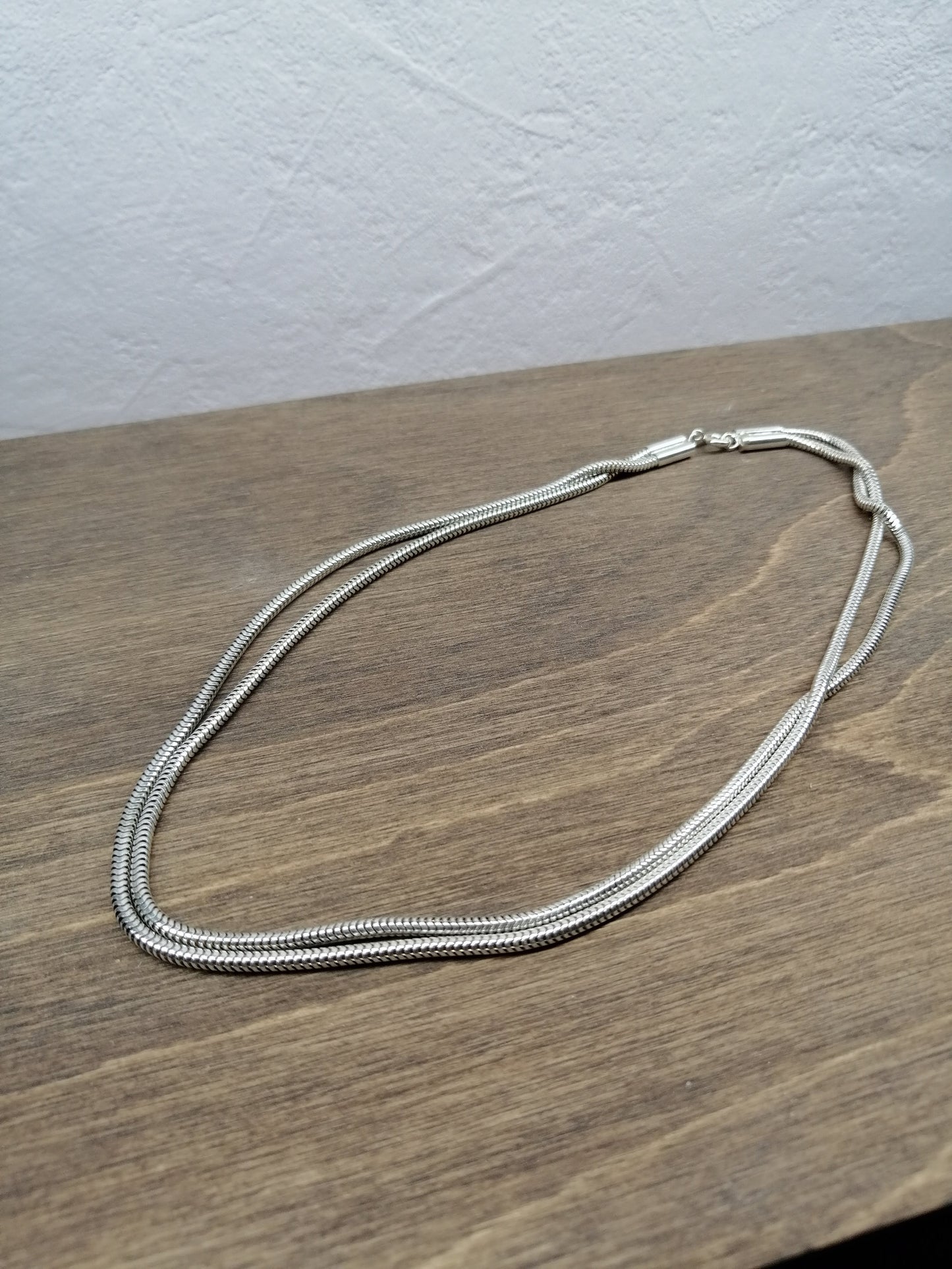 Double snake chain necklace