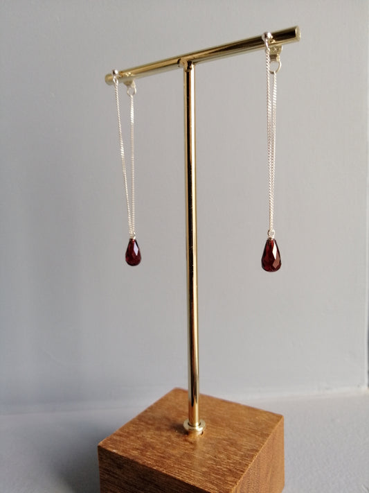 Alice Earrings: Garnet (January birthstone)